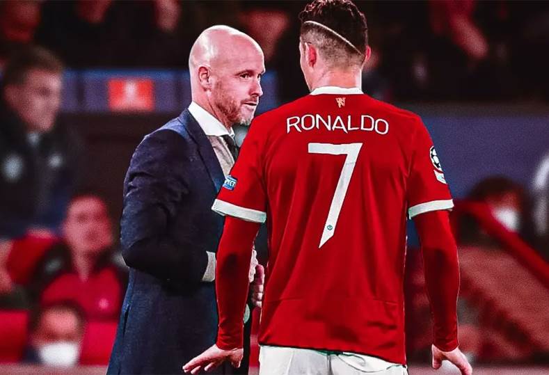 تن هاغ رونالدو يرفض التبديل أمام توتنهام